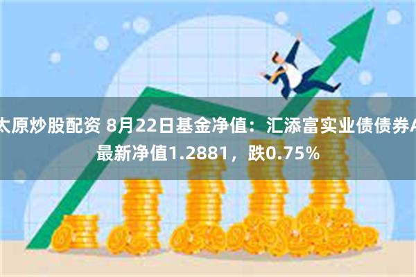 太原炒股配资 8月22日基金净值：汇添富实业债债券A最新净值1.2881，跌0.75%