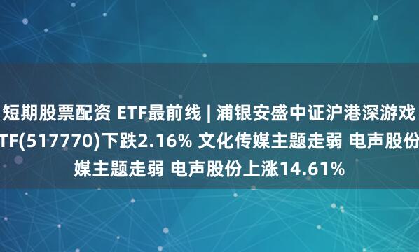 短期股票配资 ETF最前线 | 浦银安盛中证沪港深游戏及文化传媒ETF(517770)下跌2.16% 文化传媒主题走弱 电声股份上涨14.61%